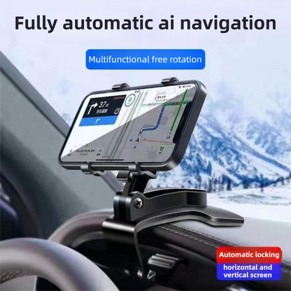 2-Pack Multi-Function 360° ABS Rotating Car Phone Holder - Universal Clip Mount for Dashboard, Rearview Mirror & Sun Visor with Anti-Slip  - Image 2