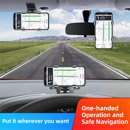 2-Pack Multi-Function 360° ABS Rotating Car Phone Holder - Universal Clip Mount for Dashboard, Rearview Mirror & Sun Visor with Anti-Slip  - Image 3