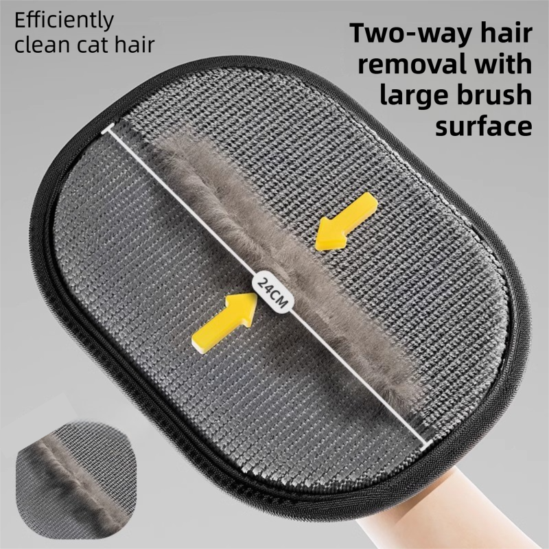 2-Pack Pet Hair Removal Tool (24x18CM) - Reusable Static Removal Gloves, Double-Sided Grooming Gloves for Pets, Removes Pet Fur Hair for Carpets - Image 2