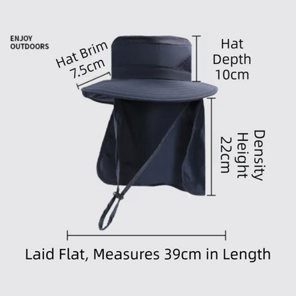 2-Pack Dark Grey Men's Adjustable Sun Protection Hat - Wide Brim, Deep Crown, Quick Dry Breathable Sun Cap with Neck Flap for Hiking & Outdoors - Image 5