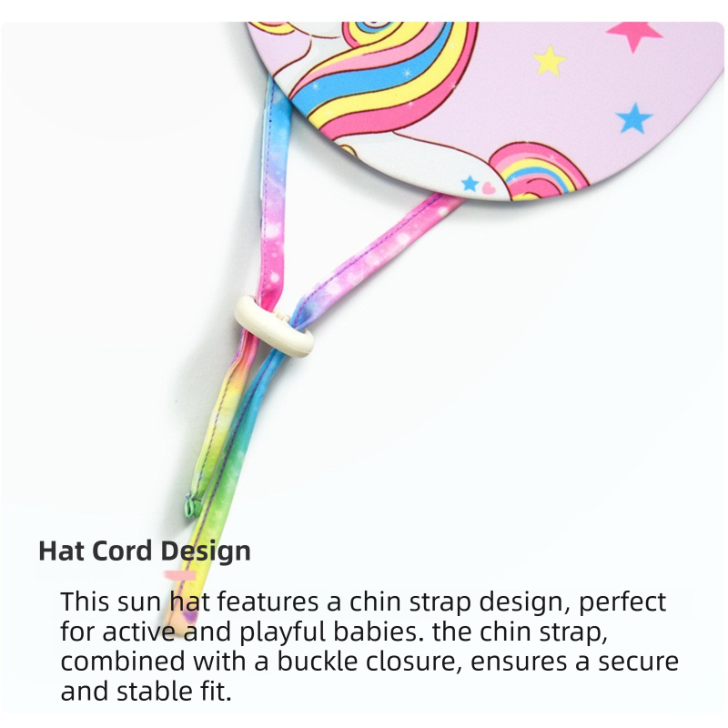2-Pack Girls' Sun Protection Swim Cap Set - Cute Cartoon Rainbow Horse Pattern, Quick Dry Nylon Swimming & Wading Hat - Image 5