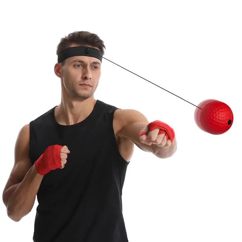 Boxing Reflex Ball Set(Elastic Headband + 2 Heavy RedBalls + 2 Light BlackBalls) - Hand-Eye Coordination and Speed Training - Image 2