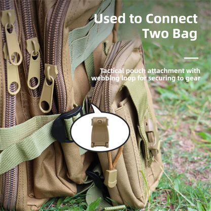 10 Pack Black MOLLE Clip Tactical Strap-Management Tool -  Ultralight Portable Backpack Buckle for Tactical Outdoor Gear Attachment - Image 4