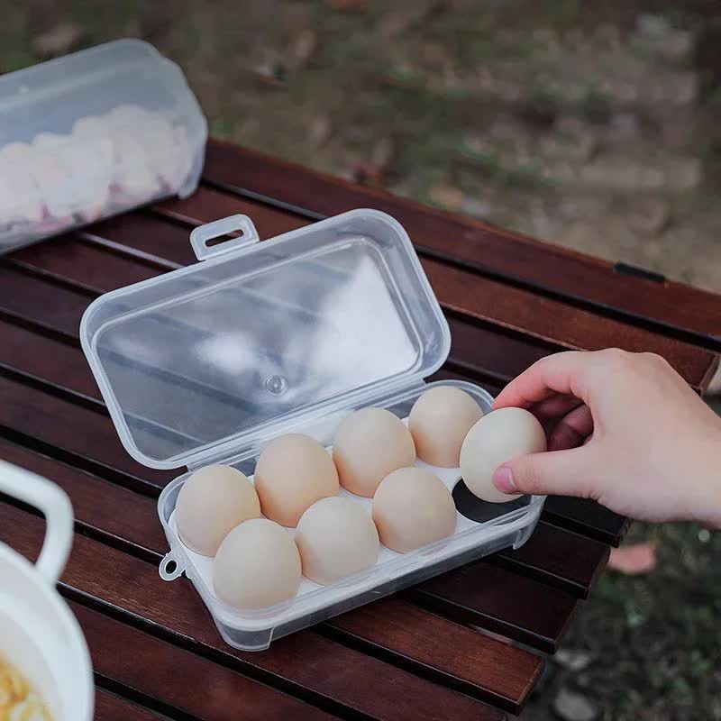 4 Pack Portable  8-Grid Shockproof Eggs Box With Egg Holder- Clear PP Plastic Storage Box, Secure Lock, Anti-Shock Tray for Outdoor Camping Picnic - Image 2
