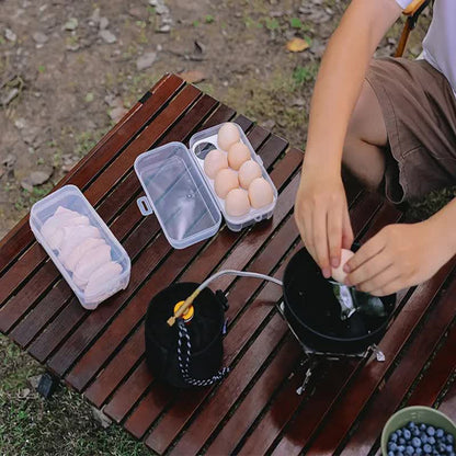 4 Pack Portable  8-Grid Shockproof Eggs Box With Egg Holder- Clear PP Plastic Storage Box, Secure Lock, Anti-Shock Tray for Outdoor Camping Picnic - Image 3