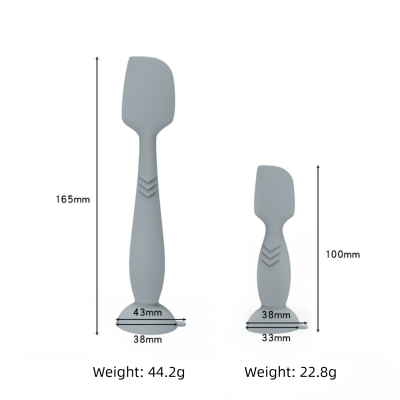 4-Pack Grey Large Silicone Ointment Applicator Spatulas(16.5 CM x 3.8 CM) - Cream Spreader with Suction Base, Hygienic & Precise - Image 2