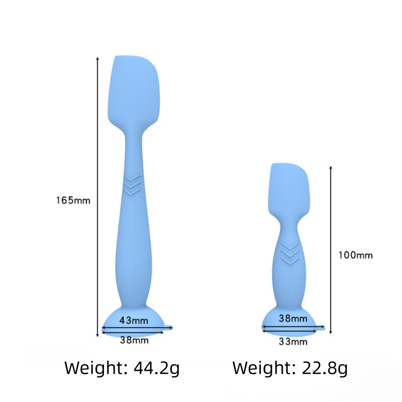 4-Pack Blue Small Silicone Ointment Applicator Spatulas(10 CM x 3.3 CM) - Cream Spreader with Suction Base, Hygienic & Precise - Image 2