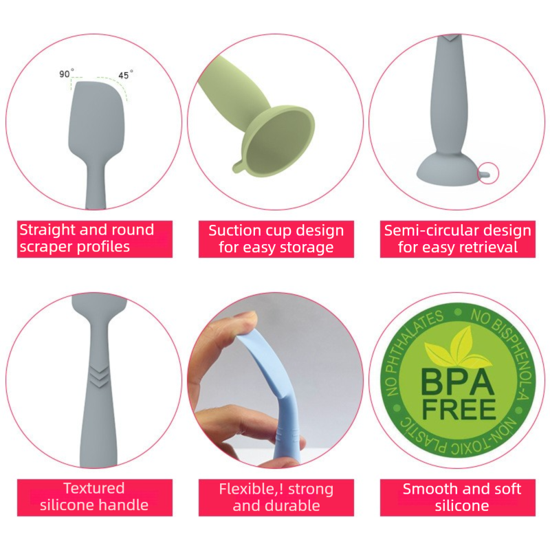 4-Pack Blue Small Silicone Ointment Applicator Spatulas(10 CM x 3.3 CM) - Cream Spreader with Suction Base, Hygienic & Precise - Image 5