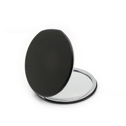 4-Pack Black Jumbo Round Portable Makeup Mirror(8x8CM) - Pocket Cosmetic Mirror for Touch-Ups, PU Leather Cover & Metal Frame - Image 3