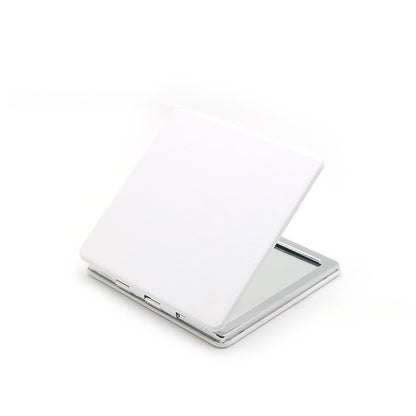 4-Pack White Jumbo Square Folding Compact Mirror(8X8CM) - Men's Shaving & Women's Makeup Mirror, PU Leather Cover & High-Definition Glass Lens - Image 4