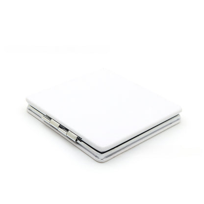 4-Pack White Jumbo Square Folding Compact Mirror(8X8CM) - Men's Shaving & Women's Makeup Mirror, PU Leather Cover & High-Definition Glass Lens - Image 5