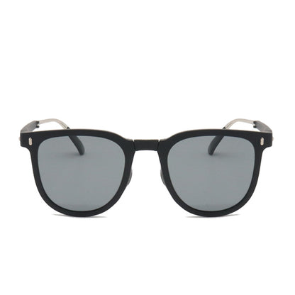 Ultra-Light Foldable TR Sunglasses for Women with Storage Bag - 15° Adjustable Temples & Premium Hinges, UV Protection (Black Frame/Grey Lenses)