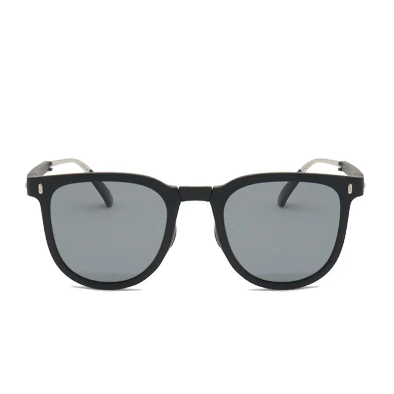 Ultra-Light Foldable TR Sunglasses for Women with Storage Bag - 15° Adjustable Temples & Premium Hinges, UV Protection (Black Frame/Grey Lenses)