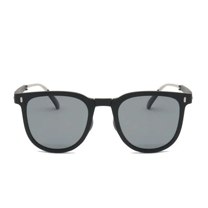 Ultra-Light Foldable TR Sunglasses for Women with Storage Bag - 15° Adjustable Temples & Premium Hinges, UV Protection (Black Frame/Grey Lenses)