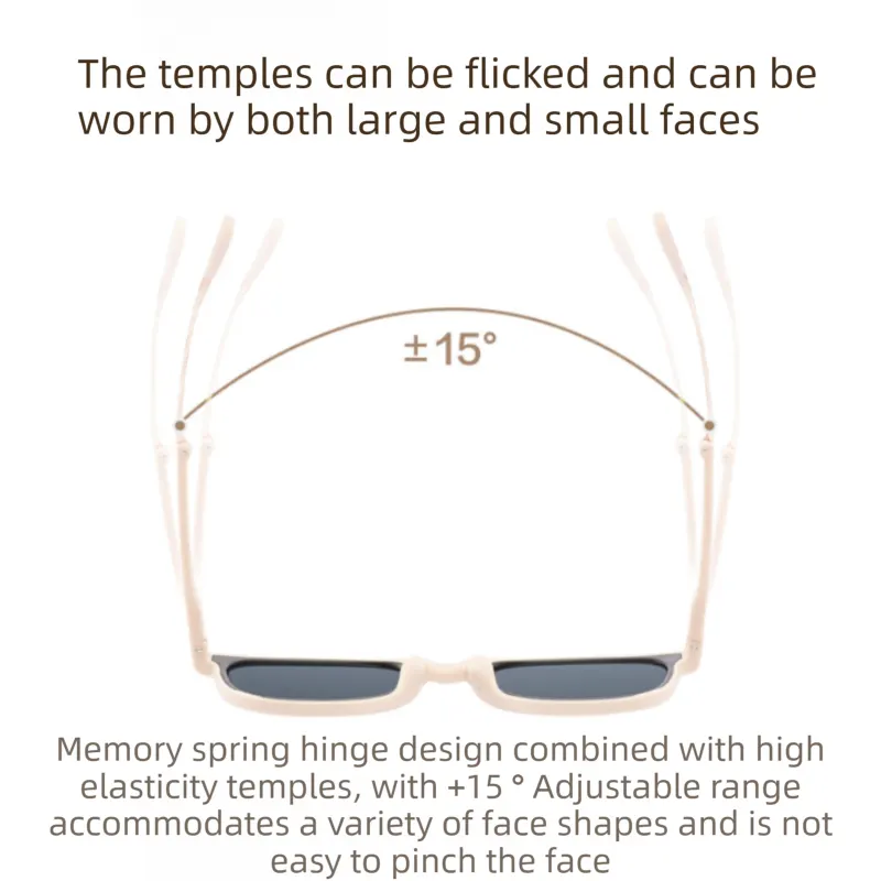Ultra-Light Foldable TR Sunglasses for Women with Storage Bag - 15° Adjustable Temples & Premium Hinges, UV Protection (White Frame/Grey Lenses) - Image 3