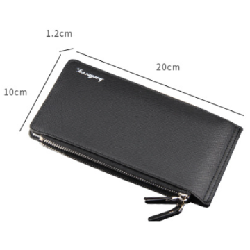 Brown Men's Slim Long Bi-Fold Wallet - Multi-Card Holder & Credit Card Organizer with Coin Pocket, Simple PU Leather Clutch - Image 4