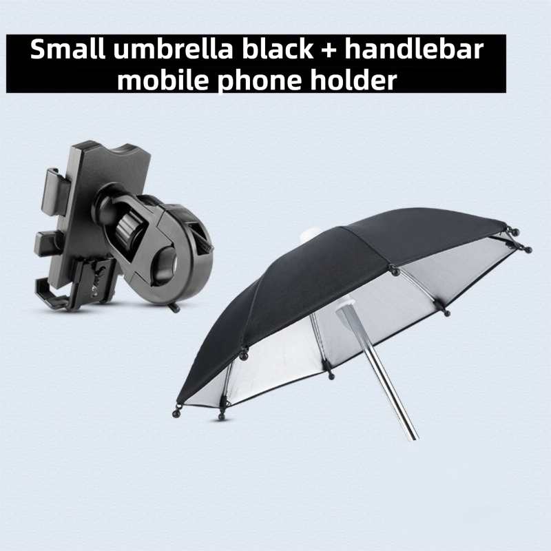 2-Pack Shock-Absorbing and Non-Slip Handlebar Phone Holder with Detachable Mini Umbrella - Waterproof & Windproof and Sunshade, 360° rotatable - Image 5