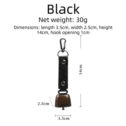 4-Pack Black Bear Bell & Anti-Lost PU Keyring Accessory(14 x 3.5 x 2.5CM) - Magnetic Silencing Design, Outdoor Safety Alarm for Hiking, Camping & Pet - Image 2