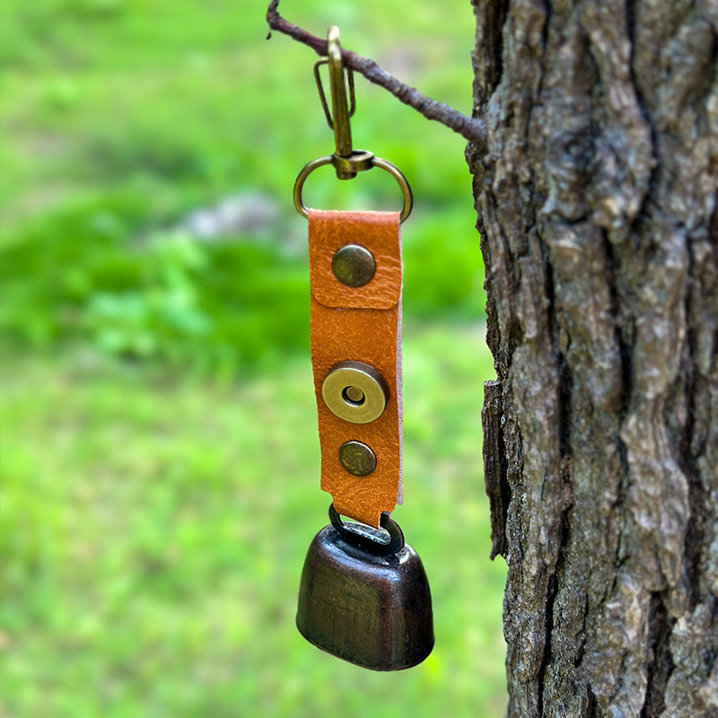 4-Pack Black Bear Bell & Anti-Lost PU Keyring Accessory(14 x 3.5 x 2.5CM) - Magnetic Silencing Design, Outdoor Safety Alarm for Hiking, Camping & Pet - Image 4
