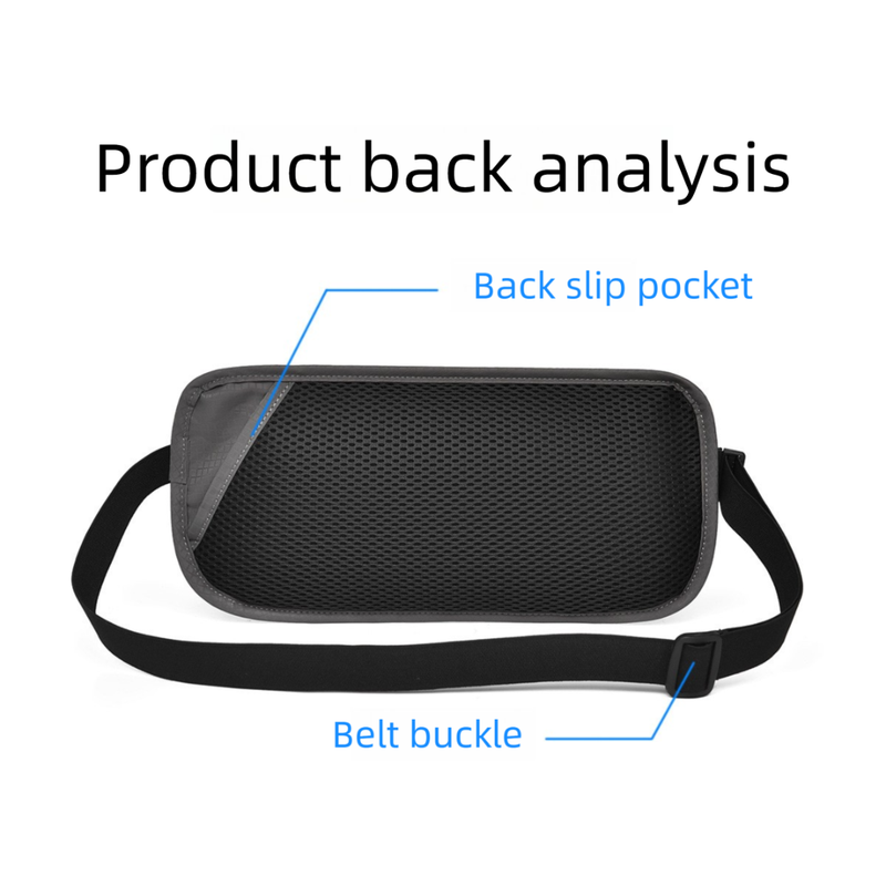 Blue RFID Blocking Slim Anti-Theft Fanny Pack for Outdoor Travel - Hidden Money Belt for Passport, Documents & Cash - Image 5