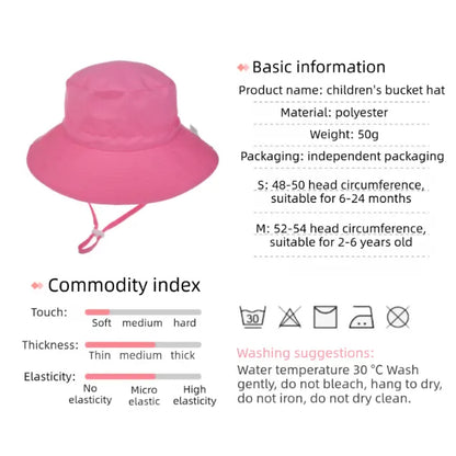 2-Pack Pink Kids Sun Hat and Travel Beach Fisherman Cap(S Size for Head Circumference 48-50) - Breathable UV Protection Cap - Image 4
