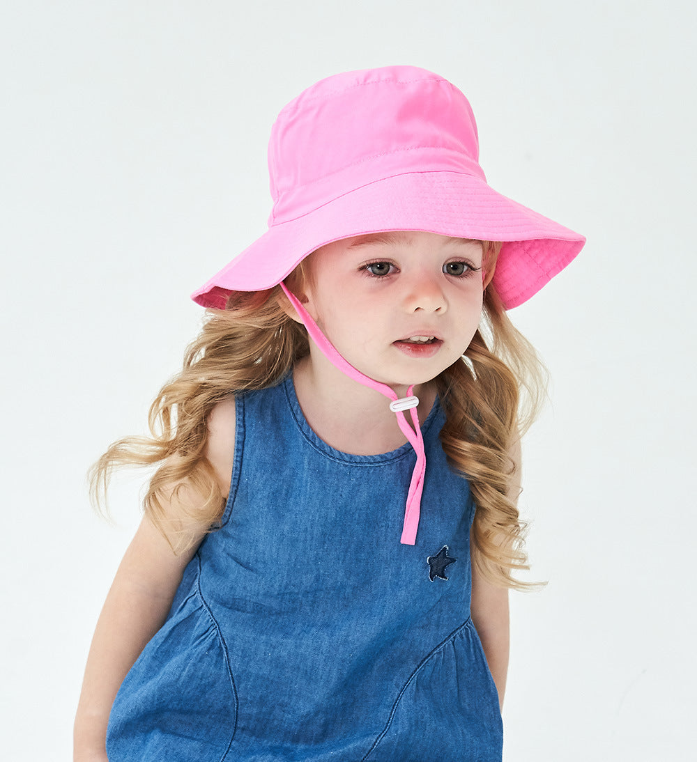 2-Pack Pink Kids Sun Hat and Travel Beach Fisherman Cap(M Size for Head Circumference 52-54) - Breathable UV Protection Cap - Image 3