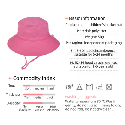 2-Pack Blue Seahorse Pattern Kids Sun Hat and Travel Beach Fisherman Cap(M Size for Head Circumference 52-54) - Breathable UV Protection Cap - Image 4