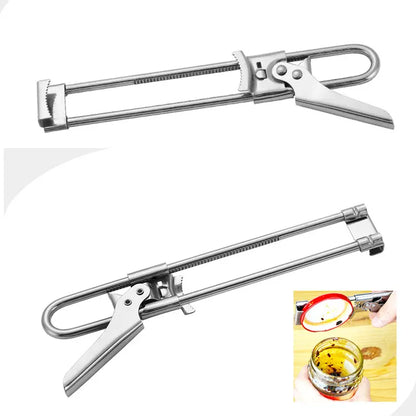 2-Pack Adjustable Stainless Steel Jar Opener and Bottle Cap Remover - Universal Lid Gripper for Sauces and Tough Jar Caps - Image 2