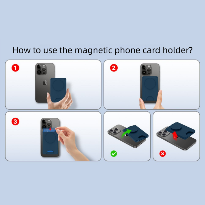 2-Pack 2-in-1 Black Magnetic Card Wallet Integrated Pop Airbag Stand(9.5x6x0.8 CM) - Including Magnetic Ring, for MagSafe Compatible iPhone 14/13/12 Series & Standard Phone Cases - Image 7