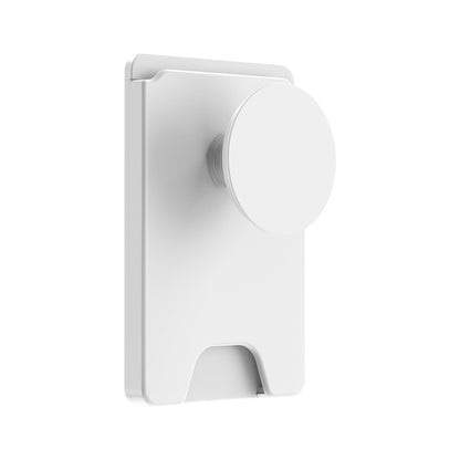 2-Pack 2-in-1 White Magnetic Card Wallet Integrated Pop Airbag Stand(9.5x6x0.8 CM) - Including Magnetic Ring, for MagSafe Compatible iPhone 14/13/12 Series & Standard Phone Cases