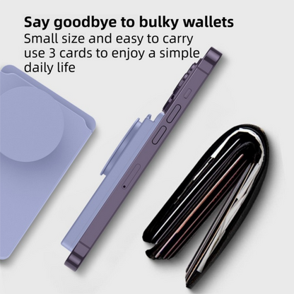 2-Pack 2-in-1 White Magnetic Card Wallet Integrated Pop Airbag Stand(9.5x6x0.8 CM) - Including Magnetic Ring, for MagSafe Compatible iPhone 14/13/12 Series & Standard Phone Cases - Image 4