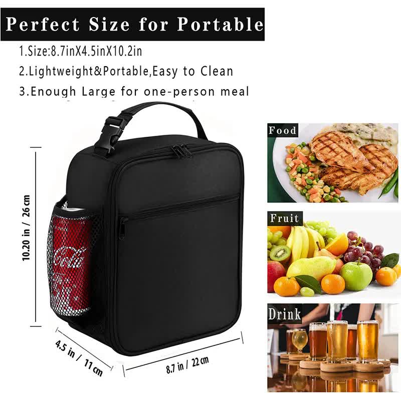 Light Grey Portable Insulated Lunch Bag - Oxford Cloth Handheld Meal Prep Tote, Large-Capacity Square Upright Design for School Office - Image 2