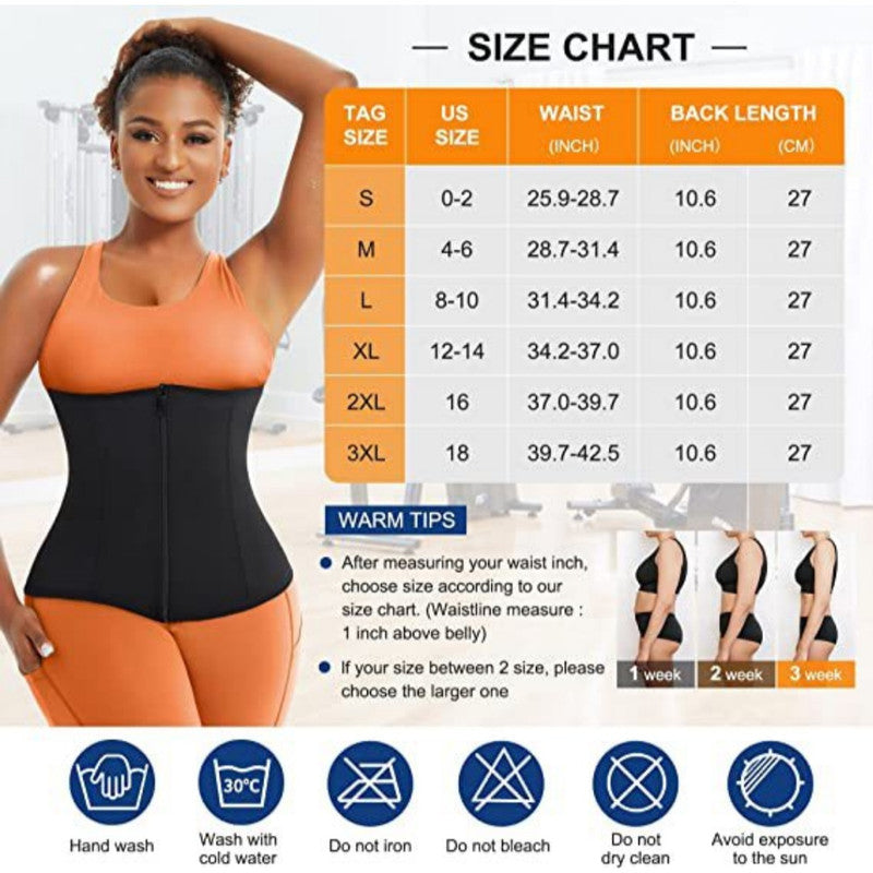 Blue Silver Ion Sauna Waist Trainer for Women(Size M) - 2-in-1 Zipper and Hook/Eye Sweat-Wicking Sports Girdle, Postpartum Fitness Shapewear - Image 5