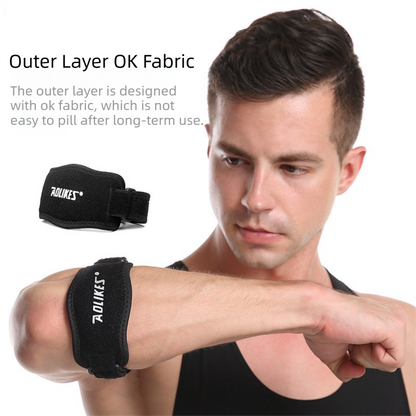 One-Pair Black Adjustable Compression Elbow Brace with Thick Sponge Padding - Sports Support for Various Sports and Everyday Work - Image 3