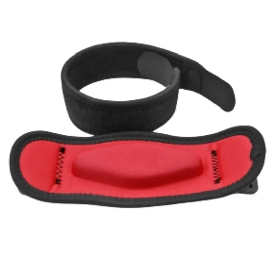 Two-Pair Red Adjustable Compression Elbow Brace with Thick Sponge Padding - Sports Support for Various Sports and Everyday Work