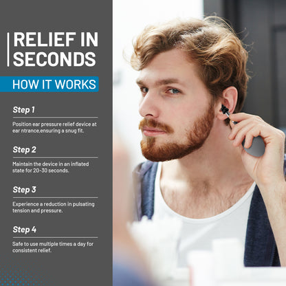 Black Portable Manual Ear Massager - Natural Relief and Decompression Tool, Inner Ear Pressure Stimulator Device - Image 2