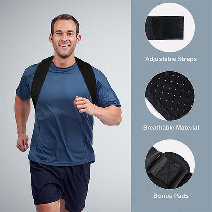 Universal Adjustable Posture Corrector Brace (Fits 30''-43'' Chest) - Back Support Strap for Men and Women - Image 2