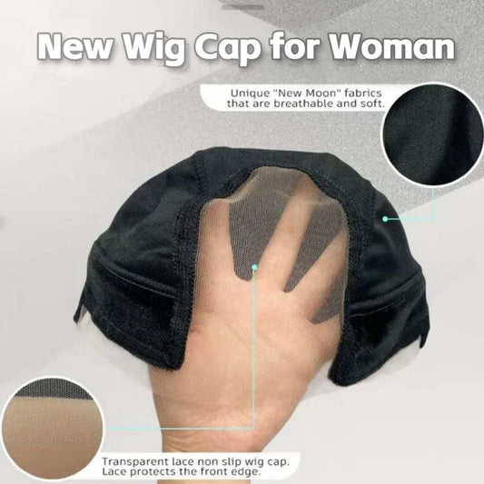 2-Pack Beige U-Part Open-Ear Wig Cap with 4x5 Inch Double Velvet Lace - Comfort & Stability, for Wig Making and Secure Wear - Image 3