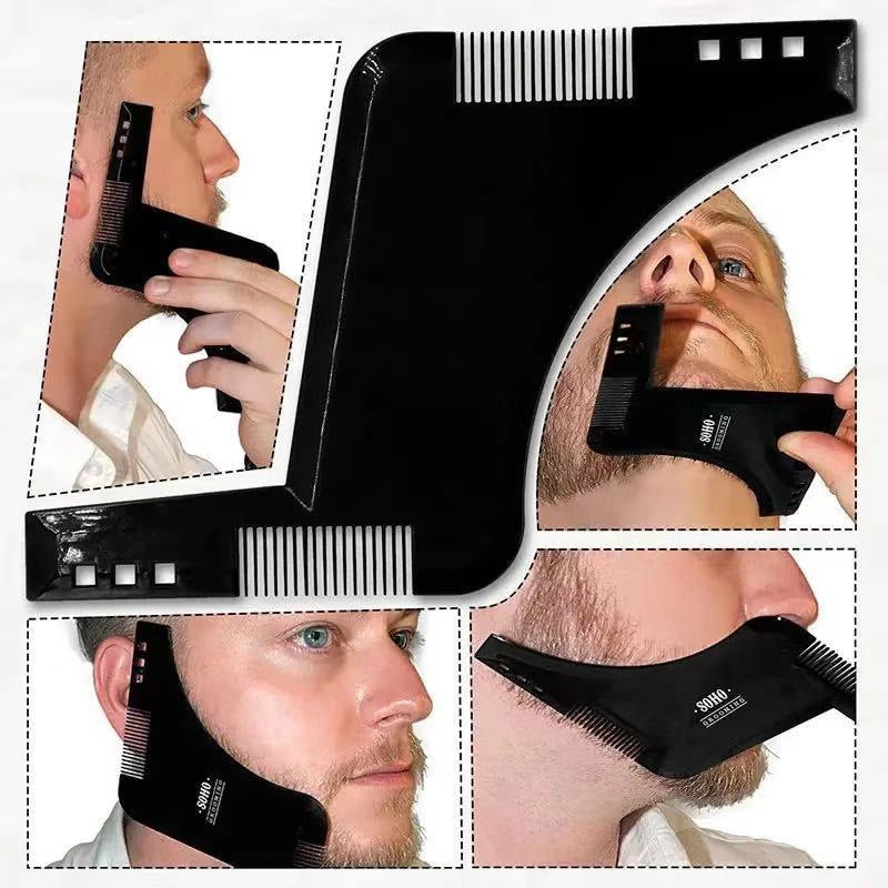 4-Pack Dual-Sided Beard Shaping Tool - Template Comb Set for Cheek, Neckline, and Jawline Grooming - Image 2