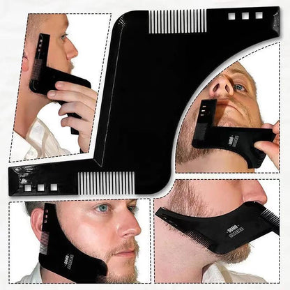 4-Pack Dual-Sided Beard Shaping Tool - Template Comb Set for Cheek, Neckline, and Jawline Grooming - Image 2