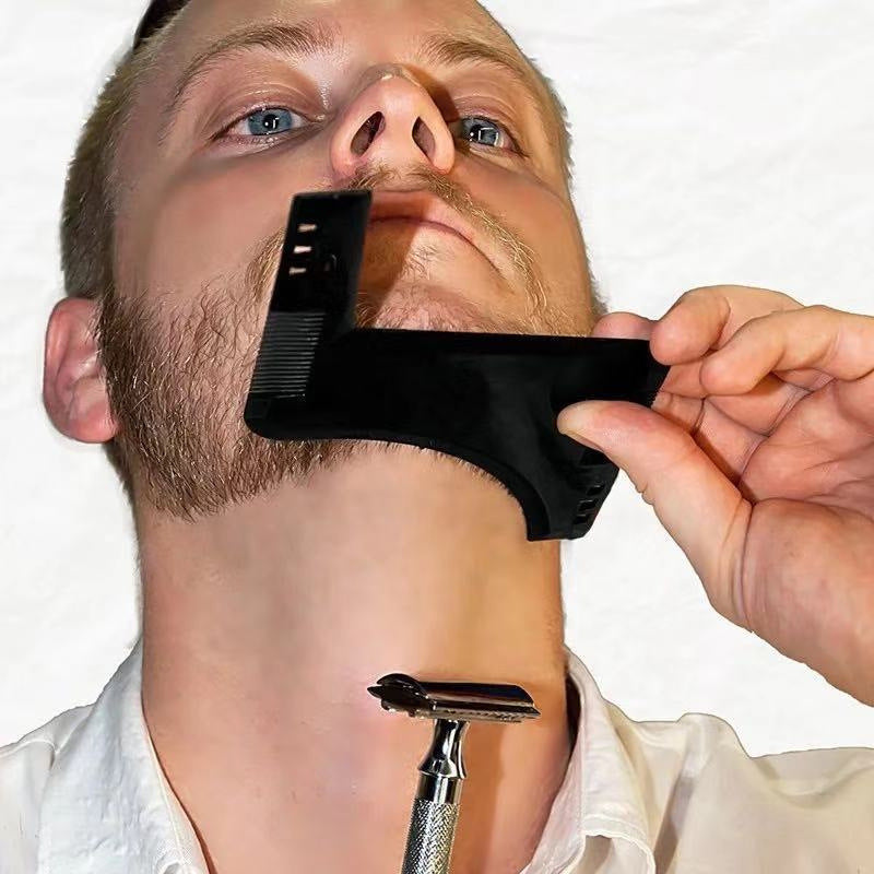 4-Pack Dual-Sided Beard Shaping Tool - Template Comb Set for Cheek, Neckline, and Jawline Grooming - Image 3