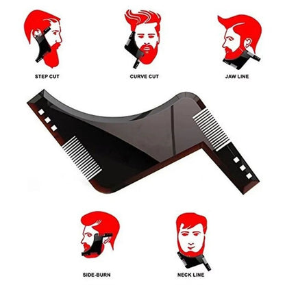 4-Pack Dual-Sided Beard Shaping Tool - Template Comb Set for Cheek, Neckline, and Jawline Grooming - Image 5