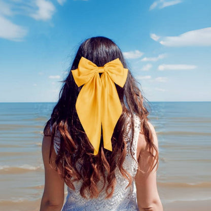 8-Color Set Luxury Satin Bow Hair Clips for Women - French Barrette Style, Sweet and Elegant Summer Hair Accessories - Image 3
