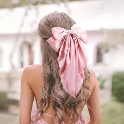8-Color Set Luxury Satin Bow Hair Clips for Women - French Barrette Style, Sweet and Elegant Summer Hair Accessories - Image 4