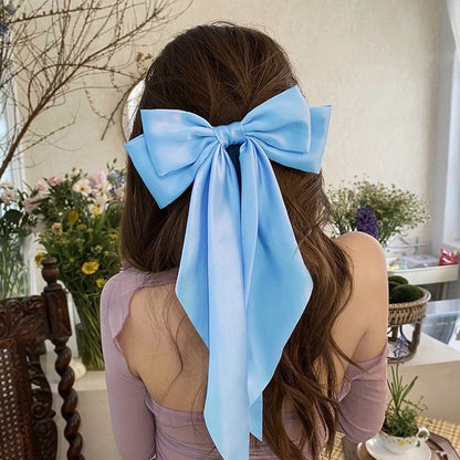 8-Color Set Luxury Satin Bow Hair Clips for Women - French Barrette Style, Sweet and Elegant Summer Hair Accessories - Image 6
