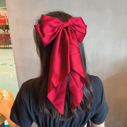 8-Color Set Luxury Satin Bow Hair Clips for Women - French Barrette Style, Sweet and Elegant Summer Hair Accessories - Image 8