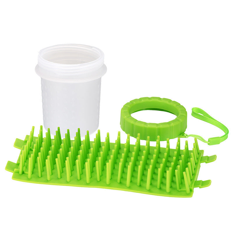 Green Large Size Quick & Easy-Clean Dog Paw Cleaner Cup - PP+TPR Material, Gentle Pet Grooming Tool - Image 3