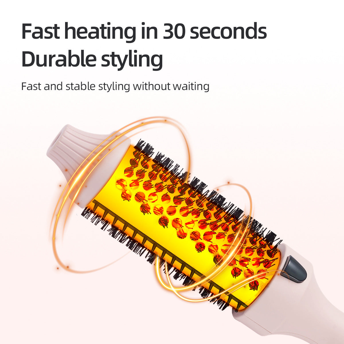 2-in-1 Pink Volumizing Hair Straightening Brush & Curling Iron - Tourmaline Ceramic Heating, With 5 Adjustable Temperature Settings and Anti-Scald Shell - Image 4