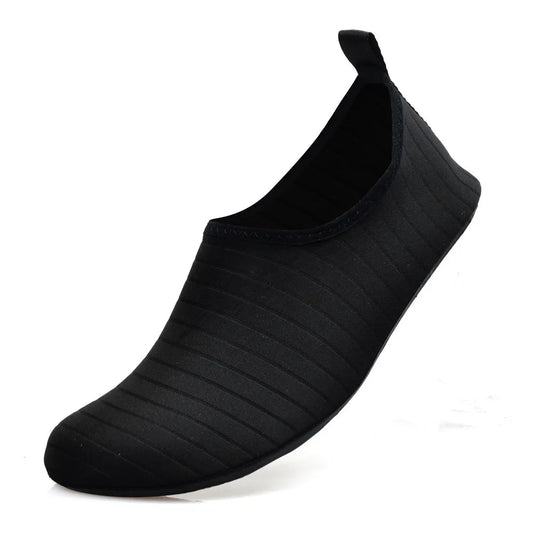 #36/37 Black Quick-Dry Aqua Beach Water Shoes for Men and Women - Slip-On Lightweight Breathable Barefoot Swim Socks