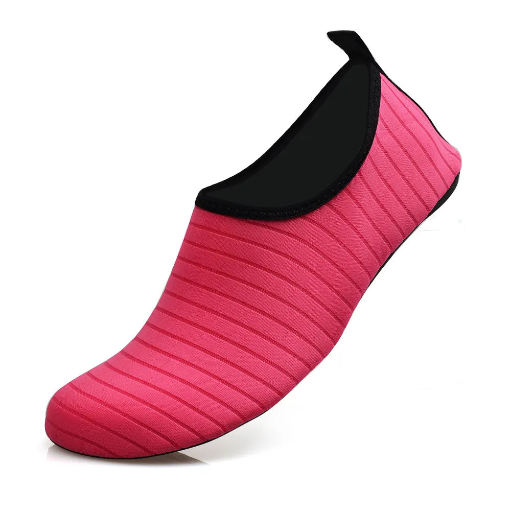 #38/39 Rose Red Quick-Dry Aqua Beach Water Shoes for Men and Women - Slip-On Lightweight Breathable Barefoot Swim Socks